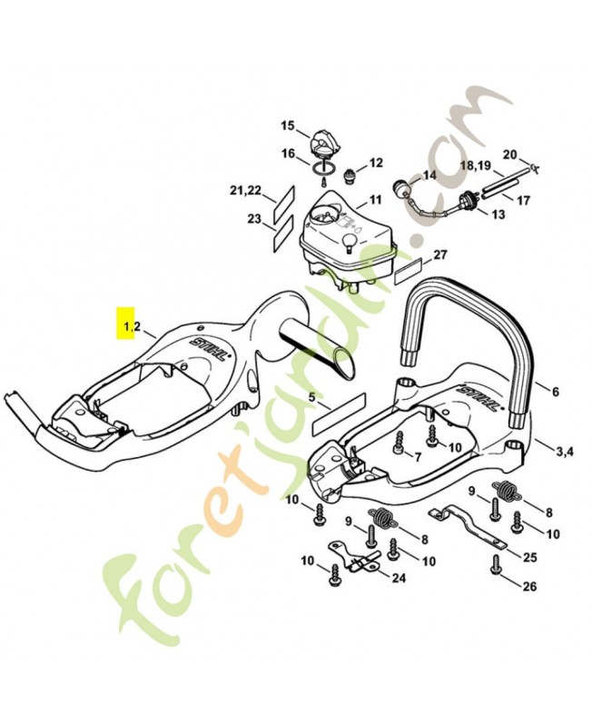 Cadre poignée hs 86 4237-791-4901. Pièce de rechange Sithl / Vicking