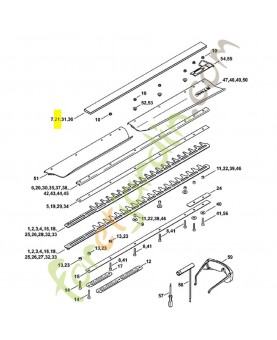 Protége couteaux 750 mm 4237-790-9202. Pièce de rechange Sithl / Vicking