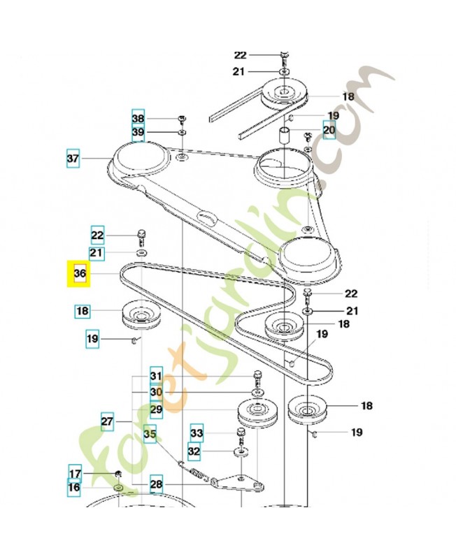 Courroie Husqvarna ref. 589534401 remplace référence 544113201 ; 544306701