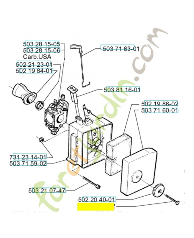 Vis 502206502. Pièce de rechange Husqvarna