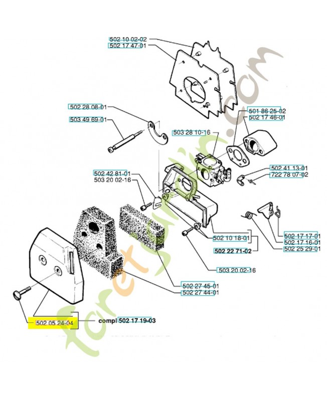 Vis 502052404. Pièce de rechange Husqvarna Vis 502052404. Pièce de rechange Husqvarna