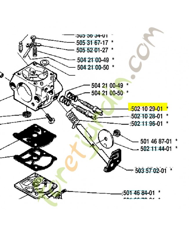 Vis de réglage 502102901. Pièce de rechange Husqvarna Vis de réglage 502102901. Pièce de rechange Husqvarna