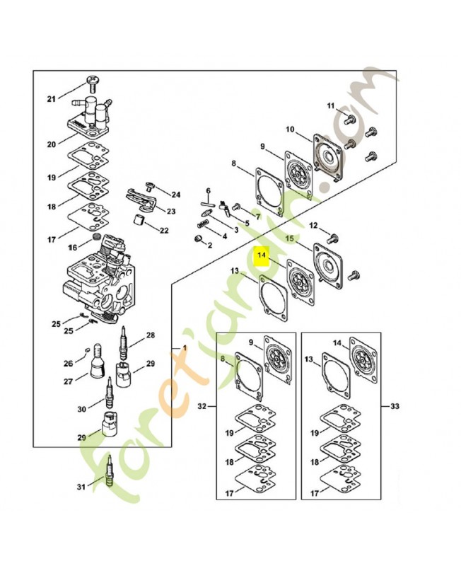 Membrane de réglage 4242-121-4700. Pièce de rechange Sithl / Vicking
