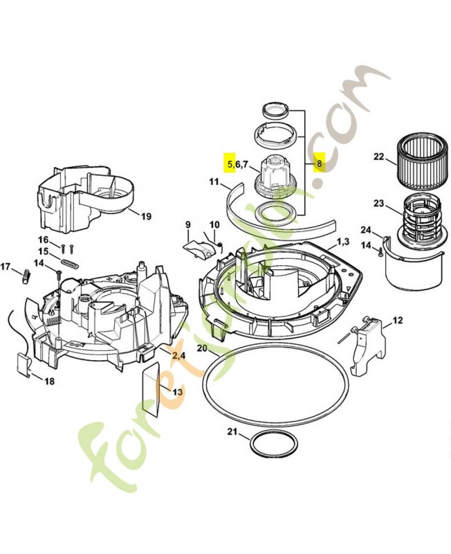 Moteur électrique 230/240v 4774-600-0200. Pièce détachée Stihl / Vicking