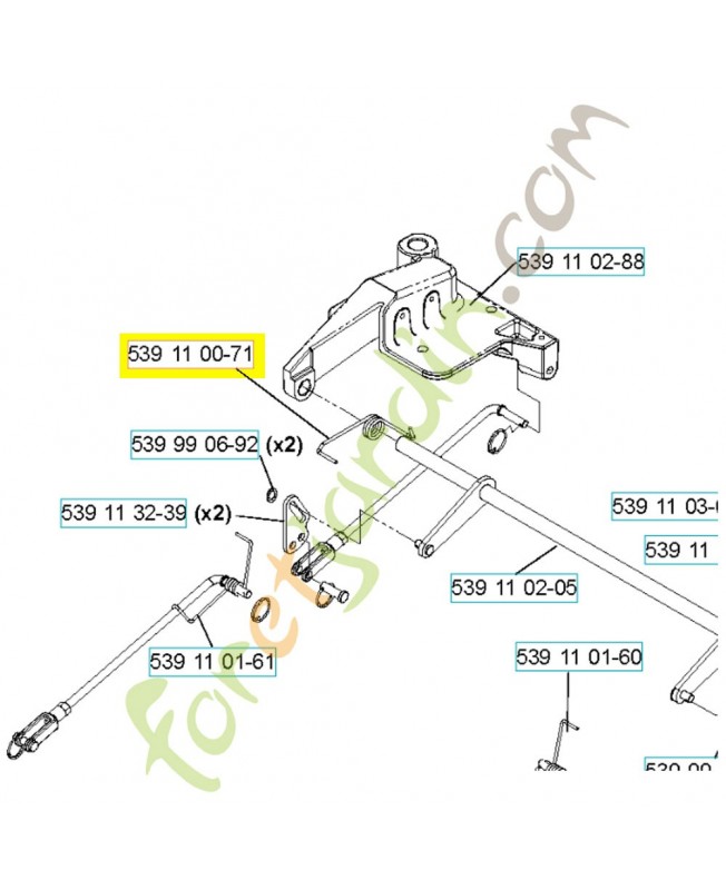 Ressort 539110071. Pièce de rechange Husqvarna