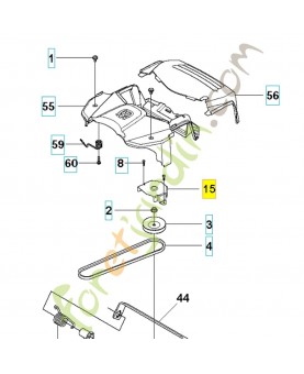 Guide courroie 522612301. Pièce de rechange Husqvarna