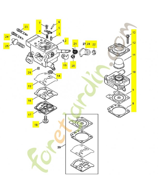 Carburateur wtf-6 4147-120-0601. Pièce de rechange Sithl / Vicking
