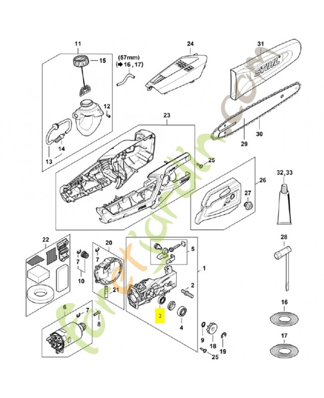 Roulement rainuré à billes 9503-003-9898- Pièce détachée Stihl / Vicking