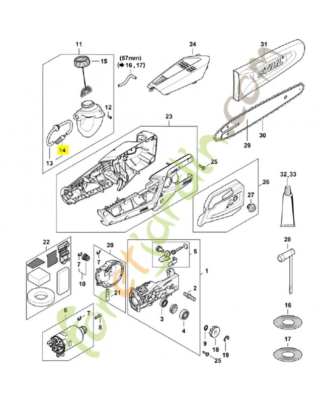 Crépine aspirante 1123-640-3800. Pièce détachée Stihl / Vicking