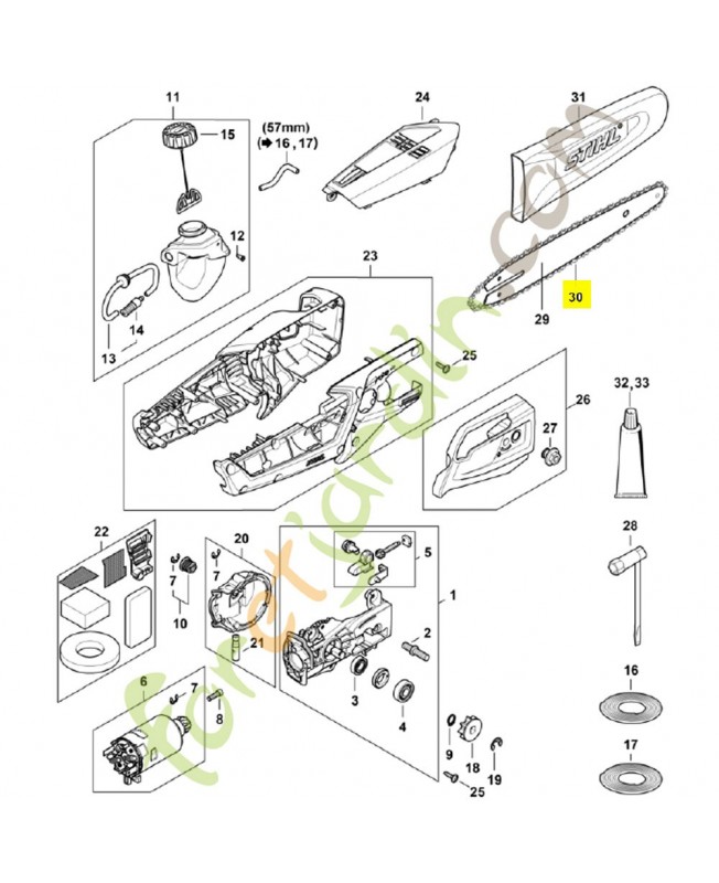 Chaine tronconneuse 25 CM Stihl 3670-000-0056