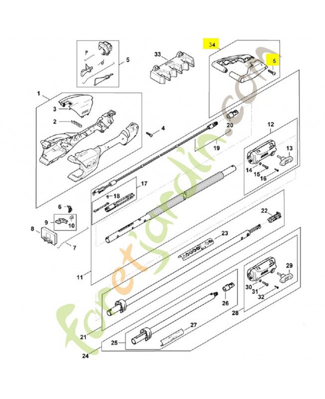 Jeu de pièces pied d'appui HA01-007-1000. Pièce détachée Stihl / Vicking Jeu de pièces pied d'appui HA01-007-1000. Pièce détachée Stihl / Vicking