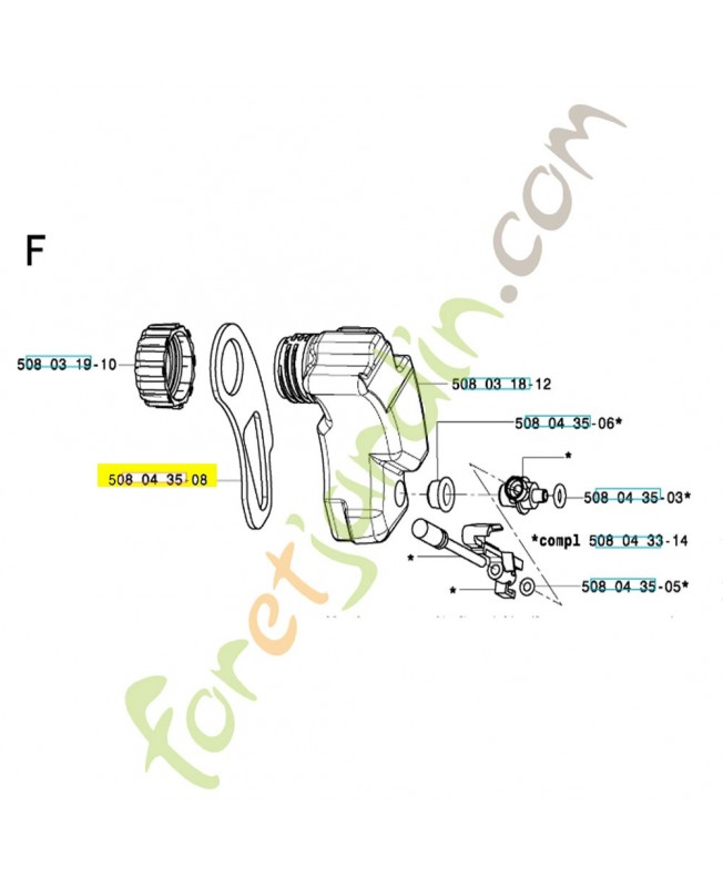 Joint 508043508. Pièce de rechange Husqvarna