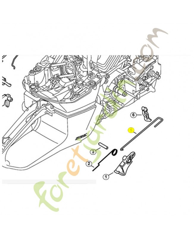 Tringlerie des gaz 1142-182-1500. Pièce détachée Stihl / Vicking