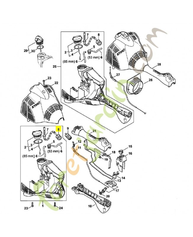 Crépine d'aspiration 0000-350-3513. Pièce détachée Stihl / Vicking