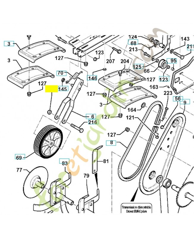 Ecrou de frein 752255051. Pièce de rechange Husqvarna