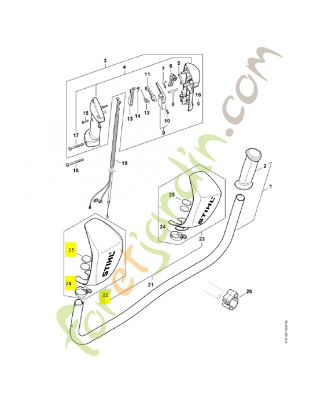 Protège main 4147-790-9100. Pièce détachée Stihl / Vicking