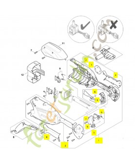 Carter de poignée LA03-790-1000. Pièce détachée Stihl / Vicking
