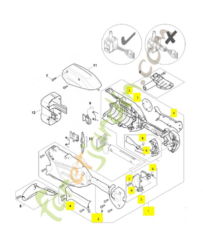 Carter de poignée LA03-790-1000. Pièce détachée Stihl / Vicking