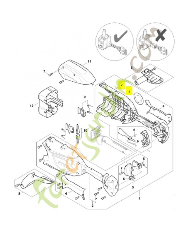 Carter de poignée 4859-790-1012. Pièce détachée Stihl / Vicking