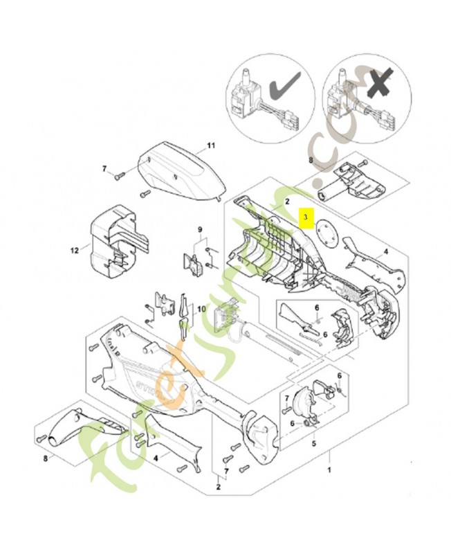 Plaque matricule hta 86 LA03-967-1501. Pièce détachée Stihl / Vicking