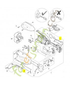 Monture de poignée LA03-790-0600. Pièce détachée Stihl / Vicking