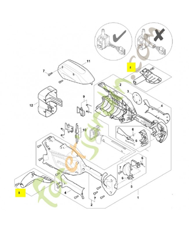 Jeu de pièces pied d'appui 4857-007-1001.Pièce détachée Stihl / Vicking