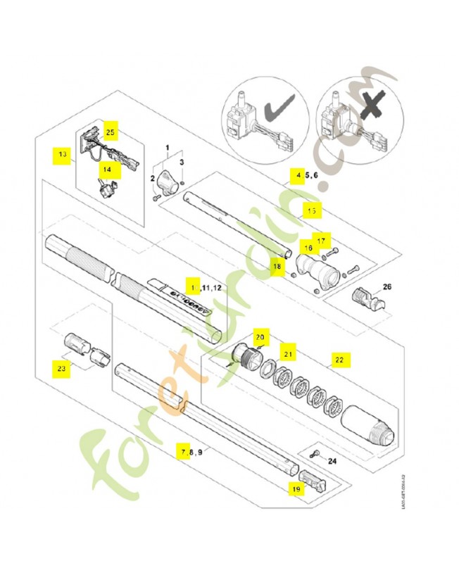 Tube complet LA03-710-7103. Pièce détachée Stihl / Vicking