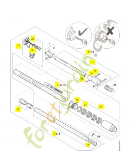 Tube complet LA03-710-7111. Pièce détachée Stihl / Vicking