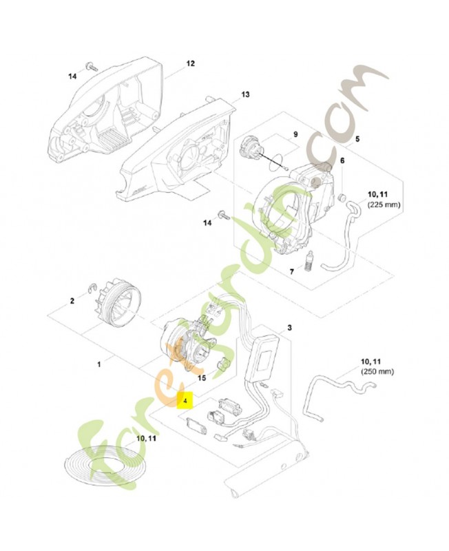 Boîtier électrique LA03-430-1100. Pièce détachée Stihl / Vicking