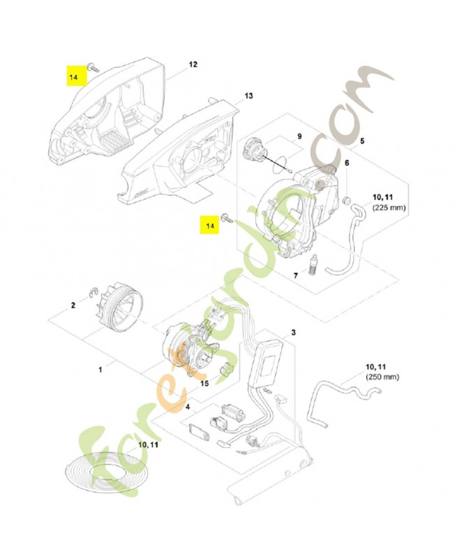 Vis parker p4x16 9104-003-8733. Pièce de rechange Sithl / Vicking