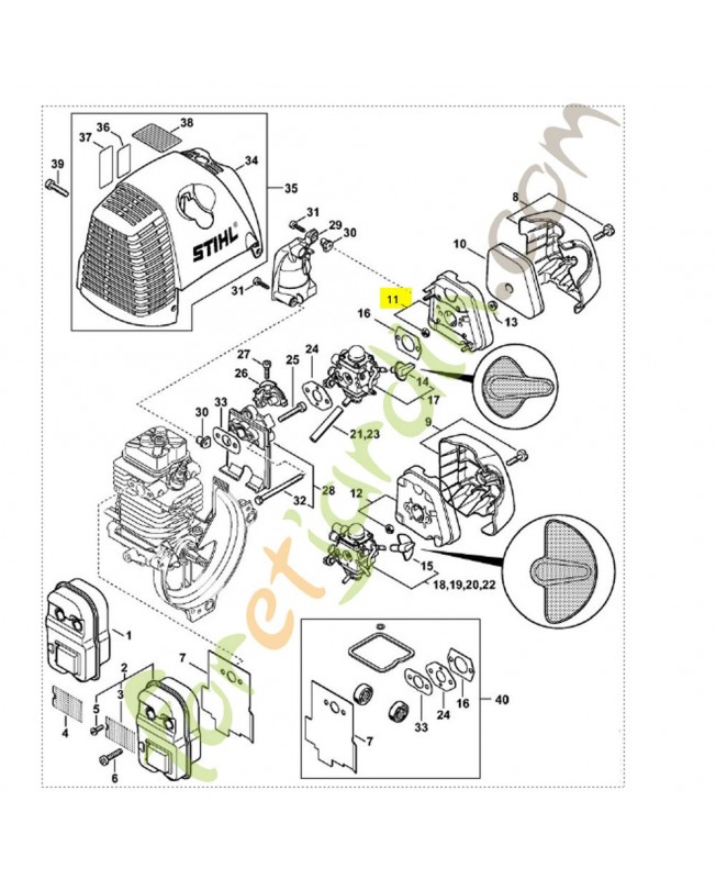 Boitier de filtre 4180-140-2805. Pièce de rechange Sithl / Vicking
