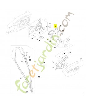 Coulisse de tension LA03-640-1900. Pièce détachée Stihl / Vicking