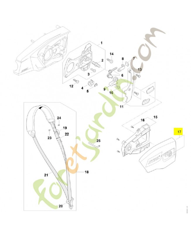 Couvercle de pignon LA03-640-1700. Pièce détachée Stihl / Vicking