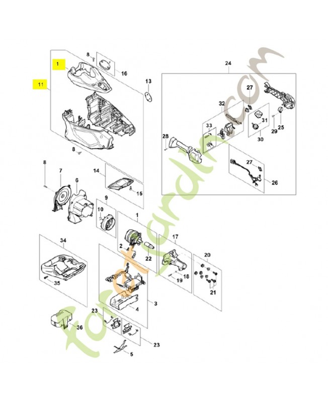 Carter moteur FA01-600-0802. Pièce détachée Stihl / Vicking