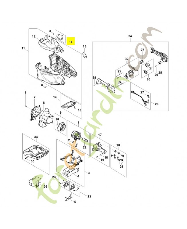 Couvercle FA01-820-8000. Pièce détachée Stihl / Vicking
