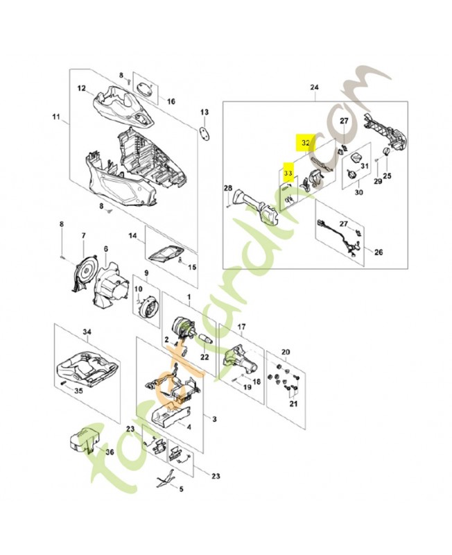 Jeu d'éléments de commande FA01-007-3820. Pièce détachée Stihl / Vicking