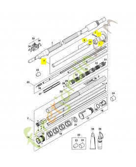 Tube complet 25,4 mm 4182-710-7138. Pièce détachée Stihl / Vicking
