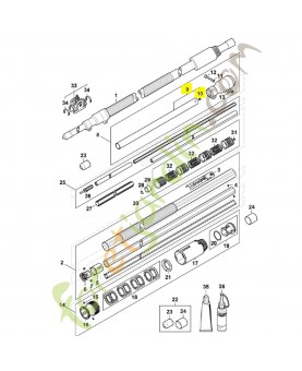 Tube complet 25,4 mm 4182-710-7137. Pièce détachée Stihl / Vicking