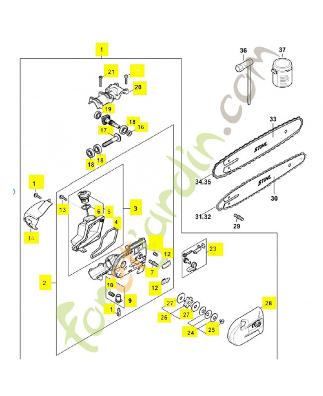 Réducteur 4182-640-0145. Pièce détachée Stihl / Vicking