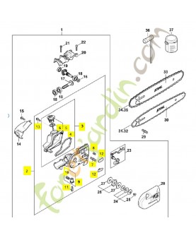 Carter de réducteur 4182-640-0555. Pièce détachée Stihl / Vicking