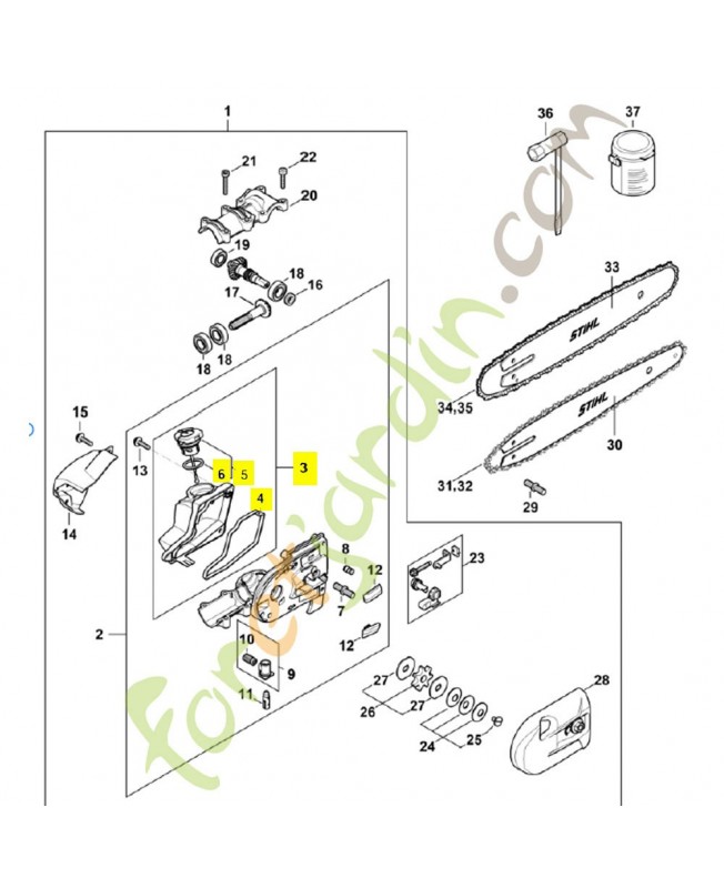 Réservoir d'huile 4182-350-0306. Pièce détachée Stihl / Vicking Réservoir d'huile 4182-350-0306. Pièce détachée Stihl / Vicking