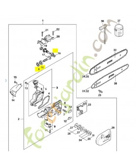 Roulement rainuré à billes 6001-2rs 9503-003-5193. Pièce détachée Stihl / Vicking