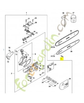 Vis à embase d9/m8 0000-664-2415. Pièce détachée Stihl / Vicking