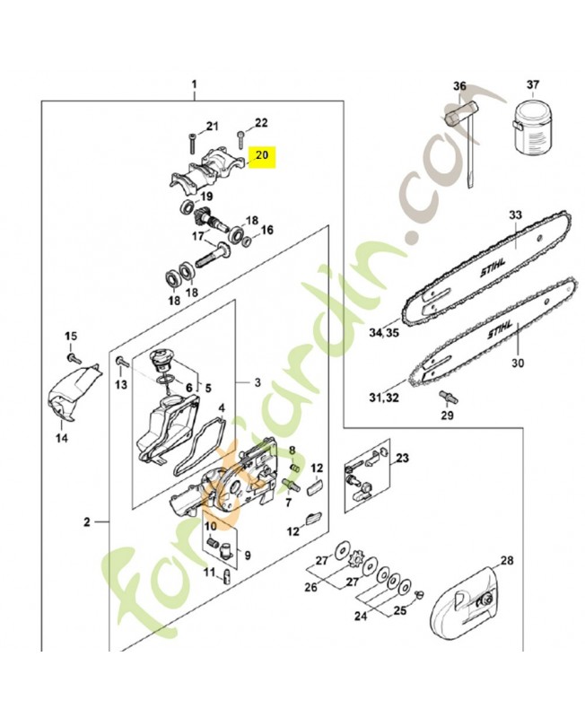 Couvercle de réducteur 4182-641-0401. Pièce détachée Stihl / Vicking