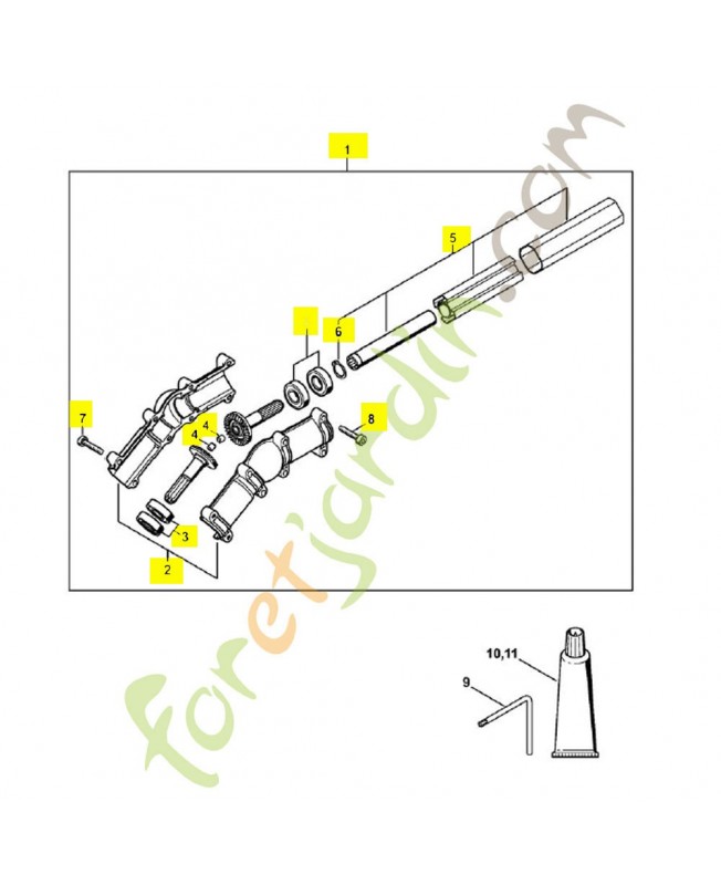 Réducteur d'angle 4182-640-0200.Pièce détachée Stihl / Vicking
