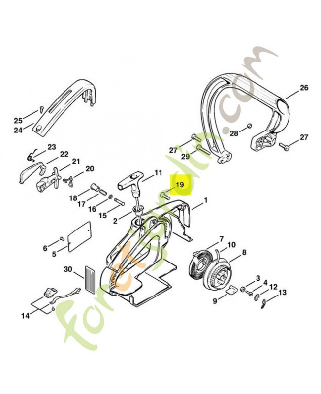 Vis cylindrique m5 x 18 stihl réf : 9079-319-1010