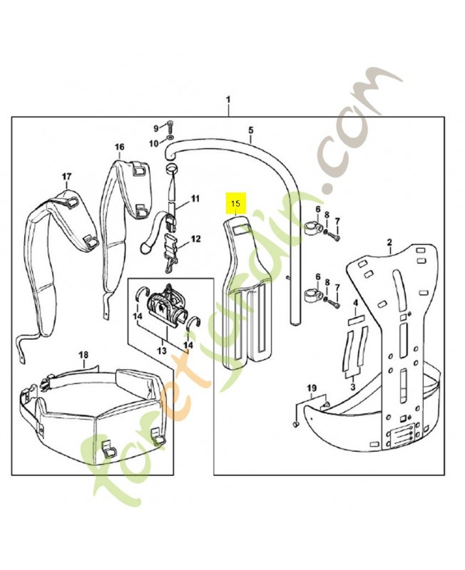 Coussin dorsal 4182-790-8000. Pièce détachée Stihl / Vicking
