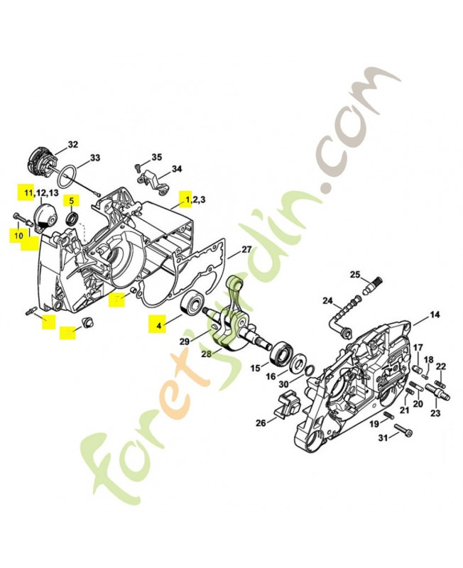 Demi-carter vilebrequin 1128-020-2612. Pièce de rechange Sithl / Vicking Demi-carter vilebrequin 1128-020-2612. Pièce de rechange Sithl / Vicking