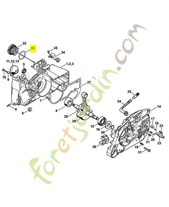 Joint torique 25x3,5 9645-948-7734. Pièce détachée Stihl / Vicking