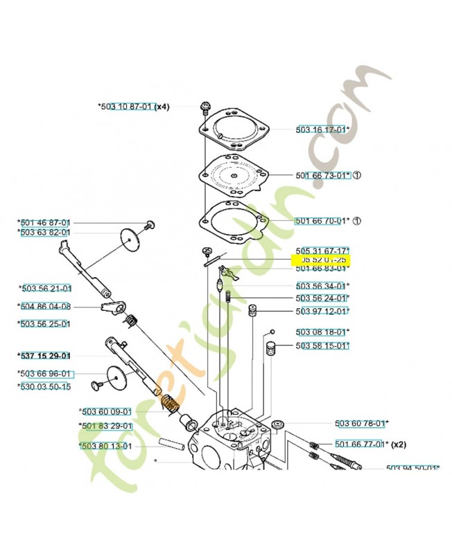 Axe 505520125. Pièce de rechange Husqvarna